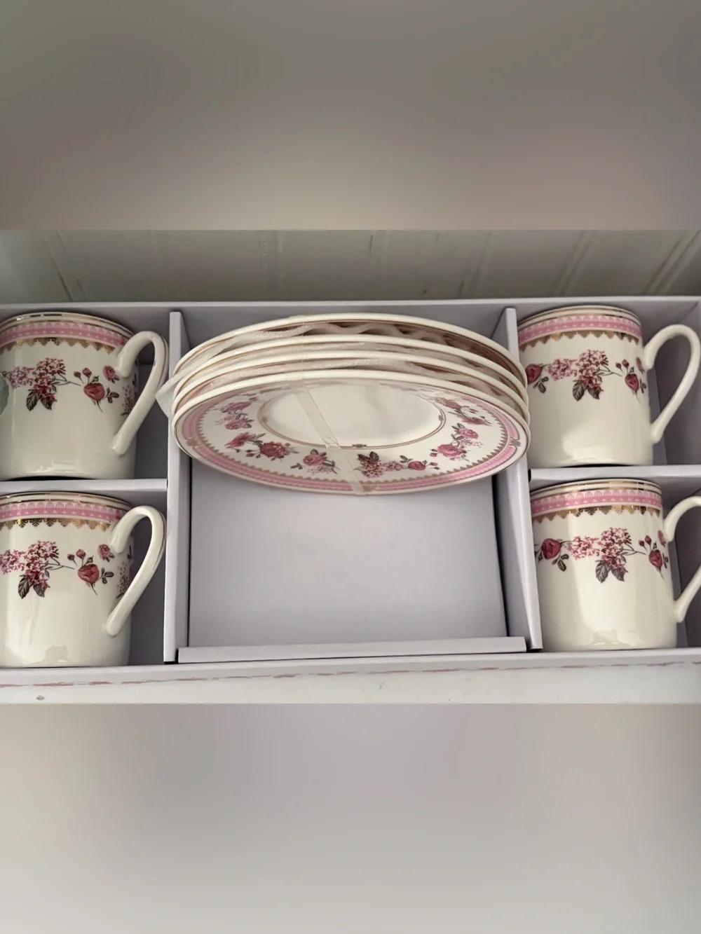 Grace Teaware Espresso Cup and Saucer Set New in Box